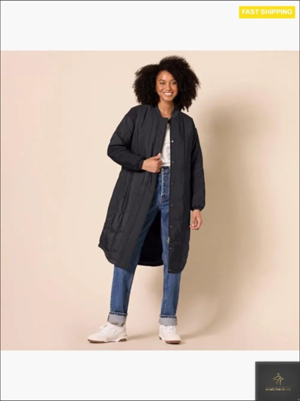 Oversized Quilted Coat Waterproof Insulated Winter Jacket Chevron 2-Way Zipper